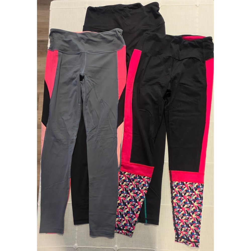 Victorias Secret VSX Sport Knockout Tight Black Teal Mesh Leggings Small S
